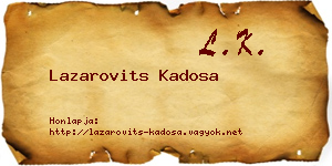 Lazarovits Kadosa névjegykártya